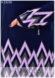 Подовжений жіночий кардиган на змійці А 23230